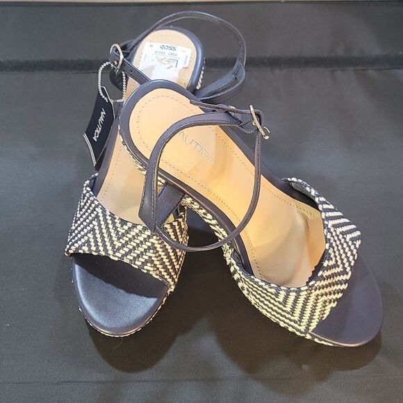 BRAND NEW NAUTICA OPEN TOE HIGH HEEL WEDGE SANDAL - Picture 7 of 15